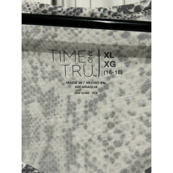 Time & Tru Womens Snake Print Short Sleeve Top Sz XL - Picture 5 of 10